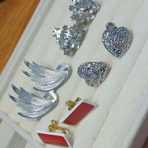 Lot Of 4 Pair Clipon Screwback Earrings Napier Sarah Coventry Signed